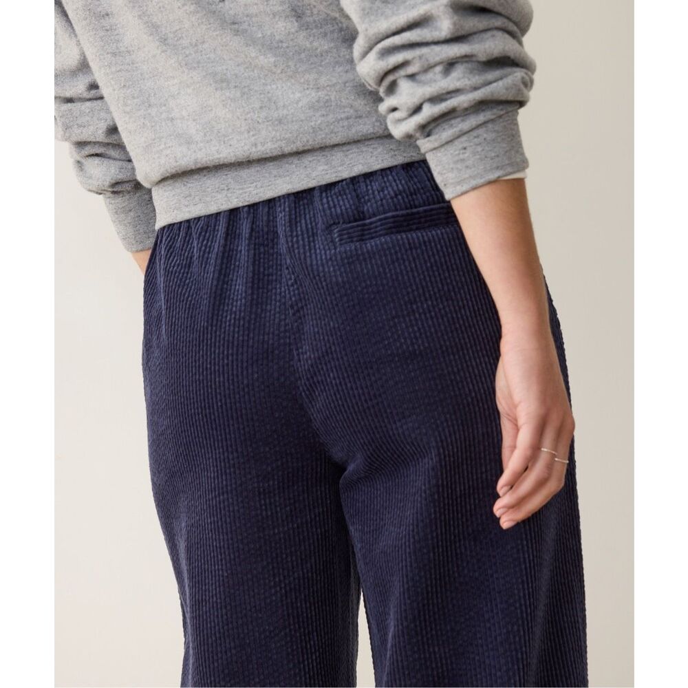Marine Layer Wide-Leg Allison Pull-On Wide Leg Corduroy Pants navy size L - Picture 3 of 11